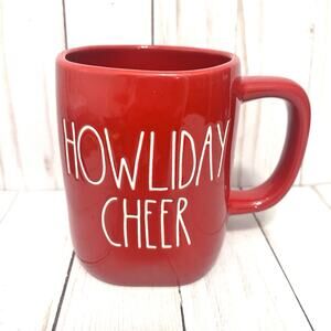 Rae Dunn HOWLIDAY CHEER Dog Ceramic Christmas Holiday Coffee Mug